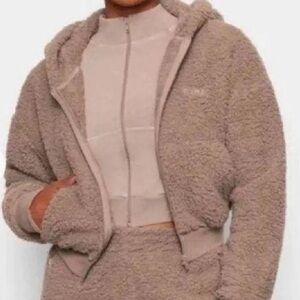 SKIMS Teddy Fleece Full Zip Up Hoodie-L